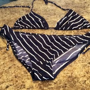 Esprit Bikini Reversible String Top. Sz Lg Navy